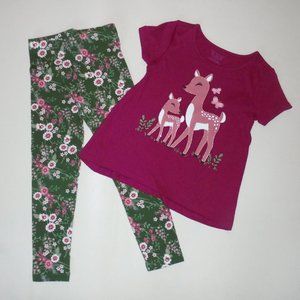 The Children's Place Deer Tee Leggings 4T 5T NEW